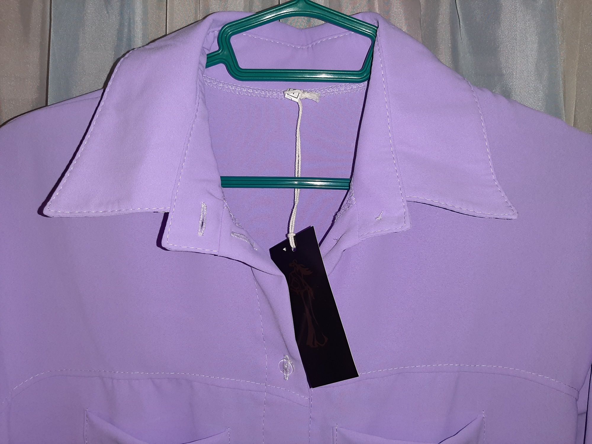Летнее платье-рубашка(пляжная туника) размер 44÷48 цвет лаванда