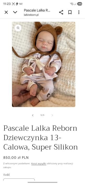 Reborn Pascale, silikonowa lalka,jak prawdziwa, otwiera usta!