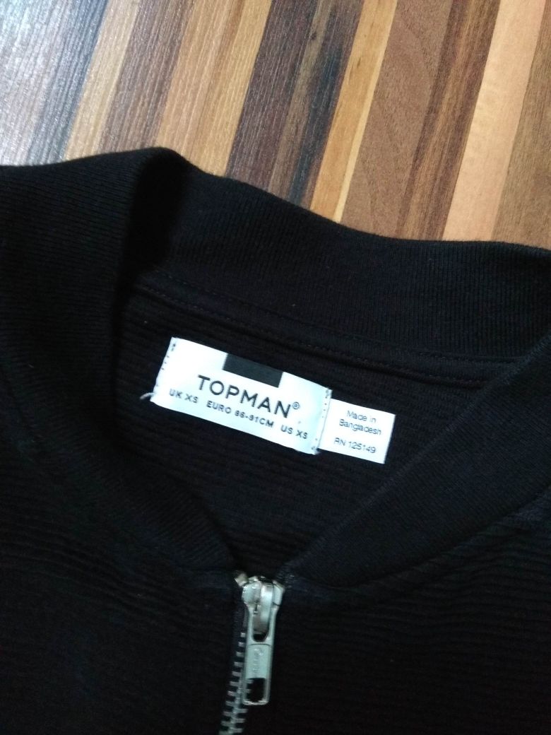 Sweter swete męski czarny długi bluza za suwak czarna męska TopMan S