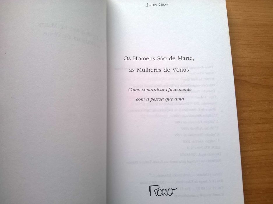 Os Homens são de Marte as Mulheres de Vénus - John Gray