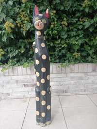 Rzeźba kot indyjski drewno. Ok 100cm