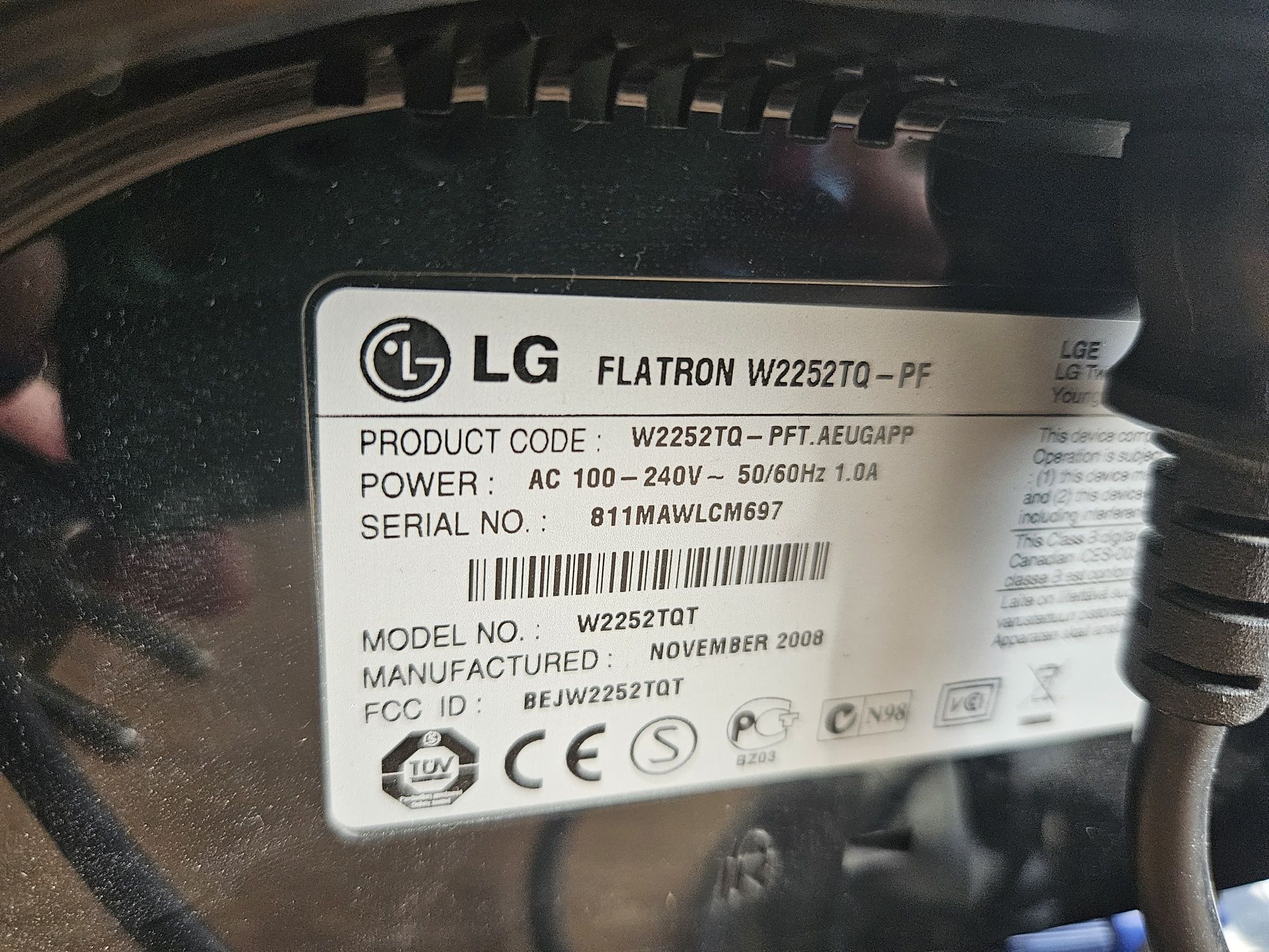 Monitor flatron w2252tq-pf