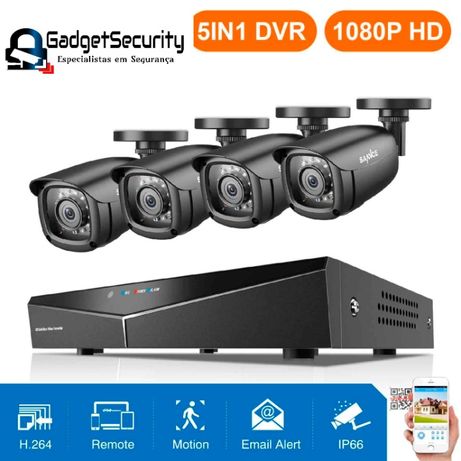 Sistema de Video Vigilância Kit DVR Full HD + 4 Cameras 2MP