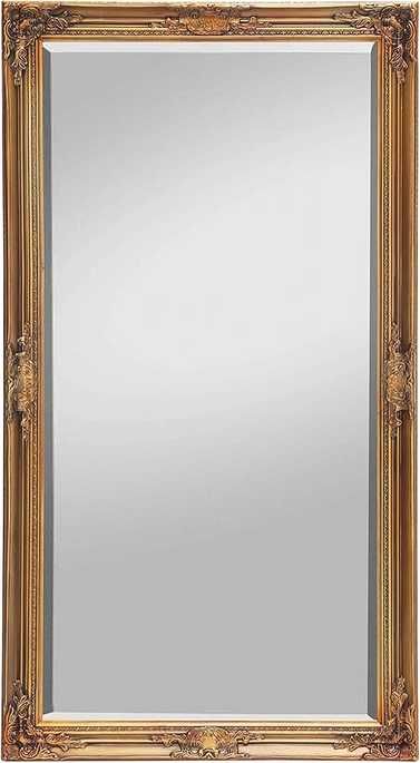 Lustro ścienne Rococo Shabby Chic 140x75 cm Extra duże z litego drewna