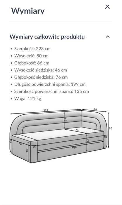Kanapa rozkładana Fabillo - łóżko dziecięce - NIŻSZA CENA