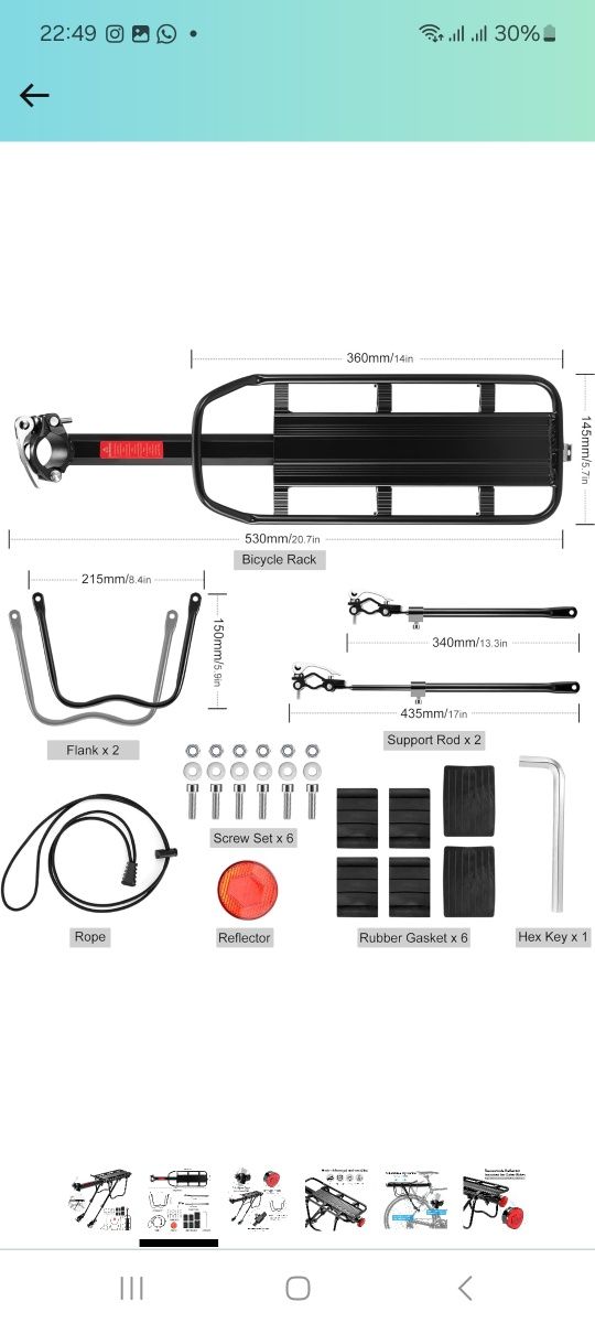 Suporte para Alforges Bicicleta BTT