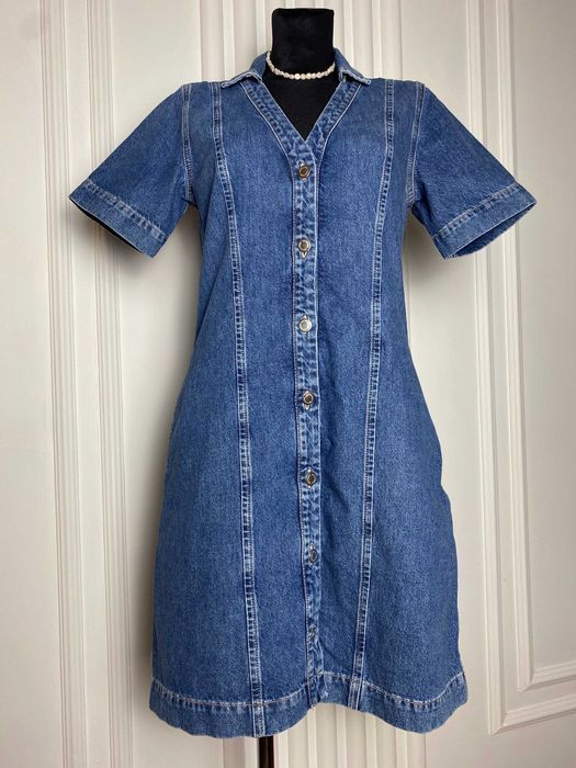 Sukienka krótka mini jeansowa dżinsowa 38 S M Only  kieszenie dekolt