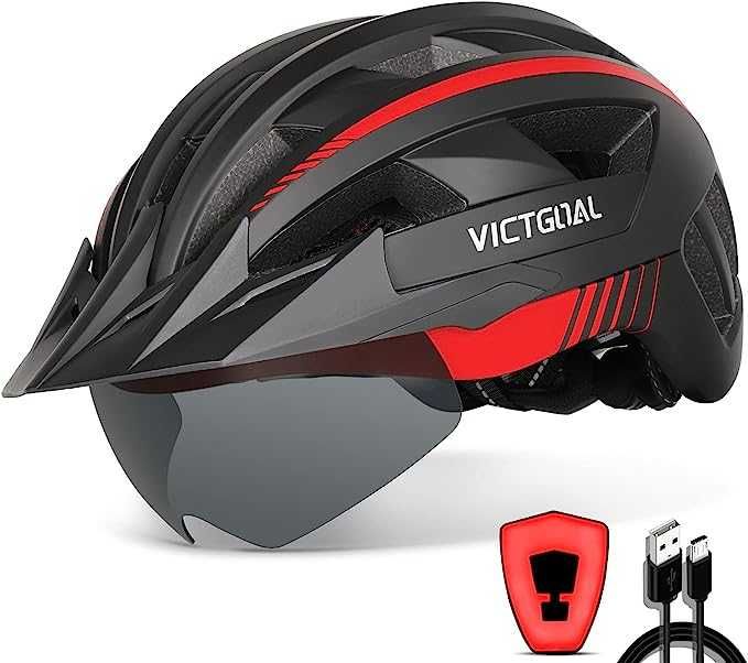 Nowość kask rowerowy VICTGOAL / magnetyczne okulary /MTB ! L ! 1332-B!