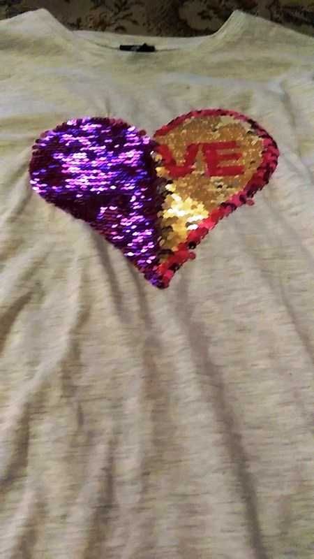 Versace Couture Koszulka T-shirt magiczne cekiny r. 146-152 cm