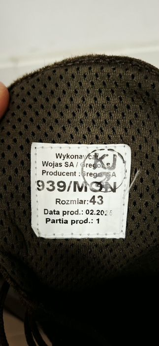 Buty wojskowe trzewiki Wojas nr 43 wzór 939 MON