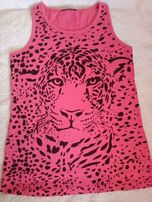 Bluzka bawełna bez rękawów, t-shirt, 8-9 lat, 134 cm, stan bdb