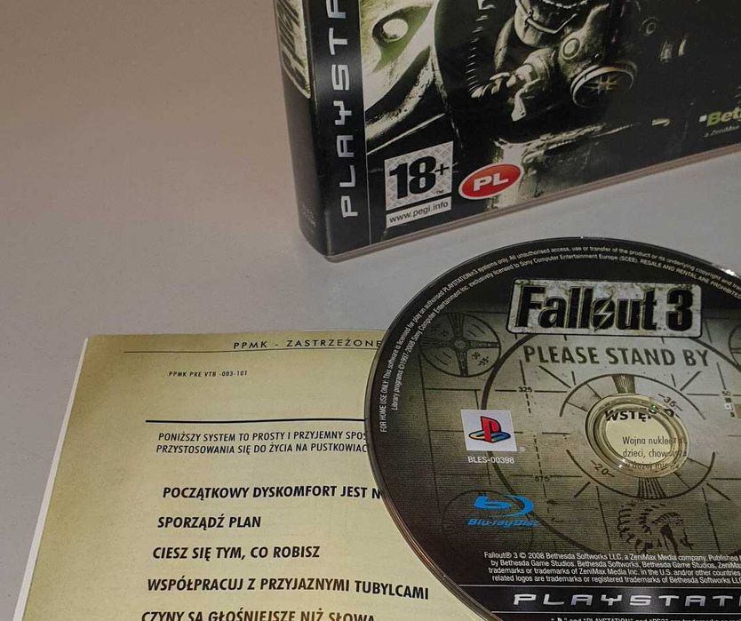 Gra FALLOUT 3 PS3 Polska Dystrybucja UNIKAT 3xPL Komplet