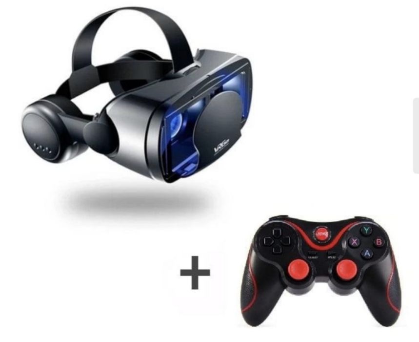 Очки виртуальной реальности VRG Pro Plus с наушниками и джойстиком T3