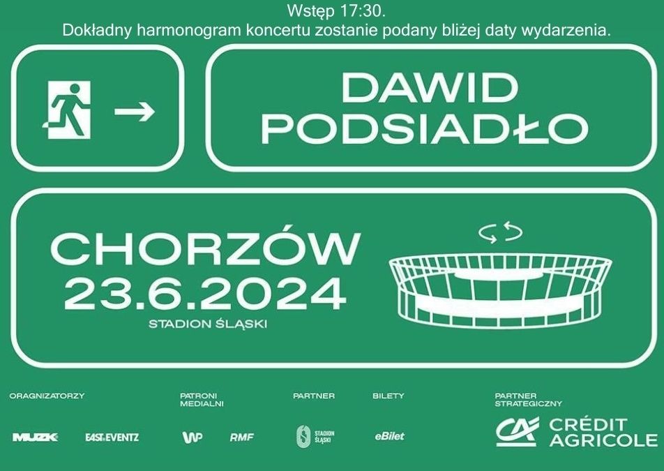 Dawid Podsiadło- bilety 2 szt, Stadion Śląski Chorzów 23.06.2024