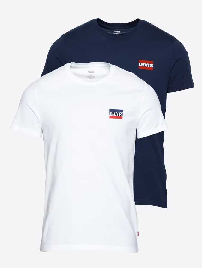 Koszulka T-shirt Levis 2szt/2 pak '2Pk Crewneck Graphic biały granat M