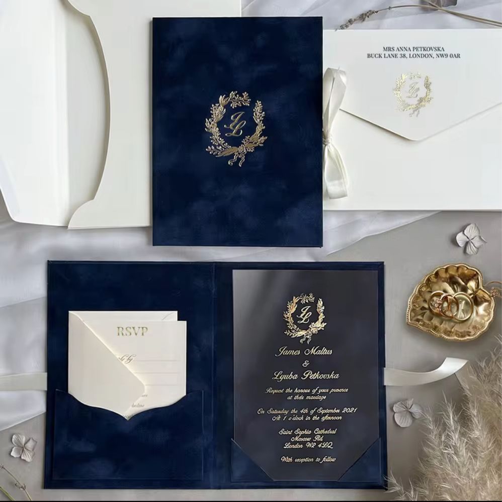 Luxuoso convite de casamento Personalizado