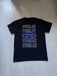 Czarna Koszulka T-shirt Z Nadrukiem Motyl Stedman Vintage Okazja!!!