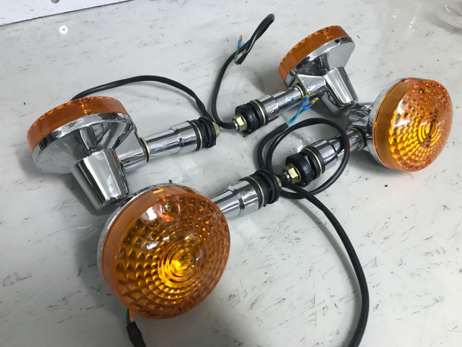 Kierunkowskazy Chopper Cruiser Okrągłe Chrom Chromowane KOMPLET ! HIT