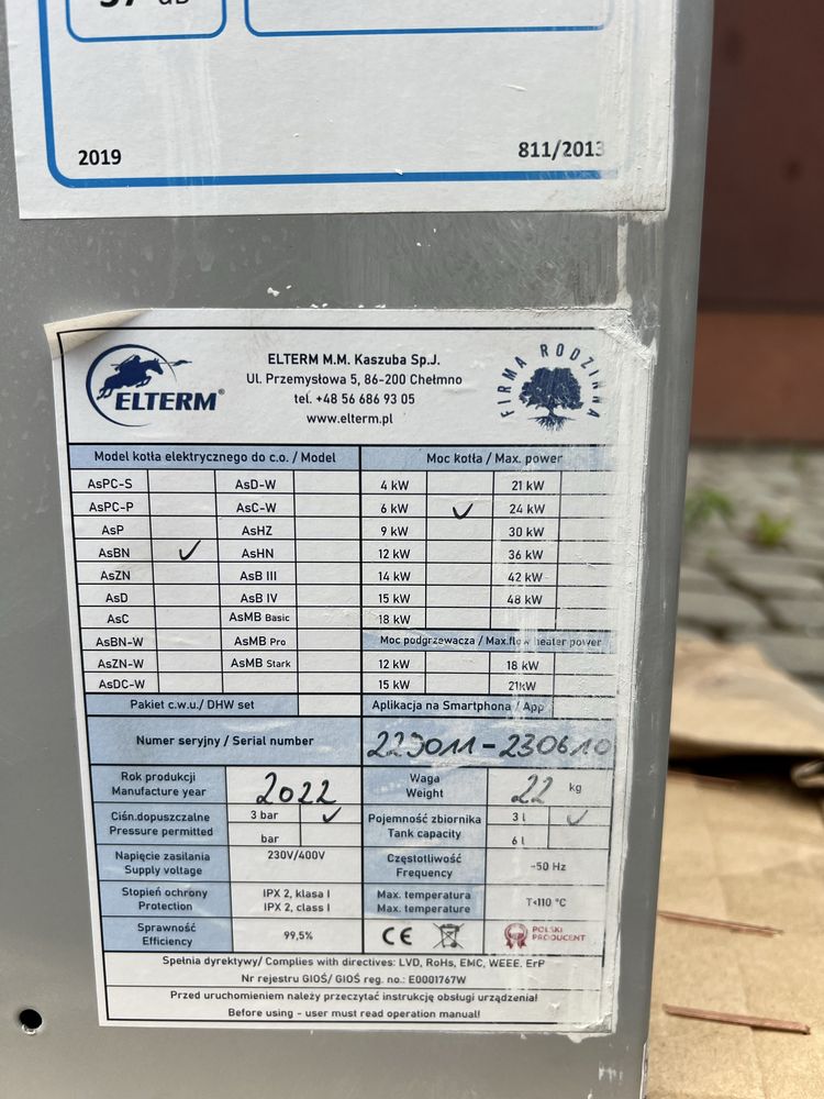 Kocioł elektryczny ELTERM Pułkownik 6 KW nowy,sterowanie WiFi 2000zl