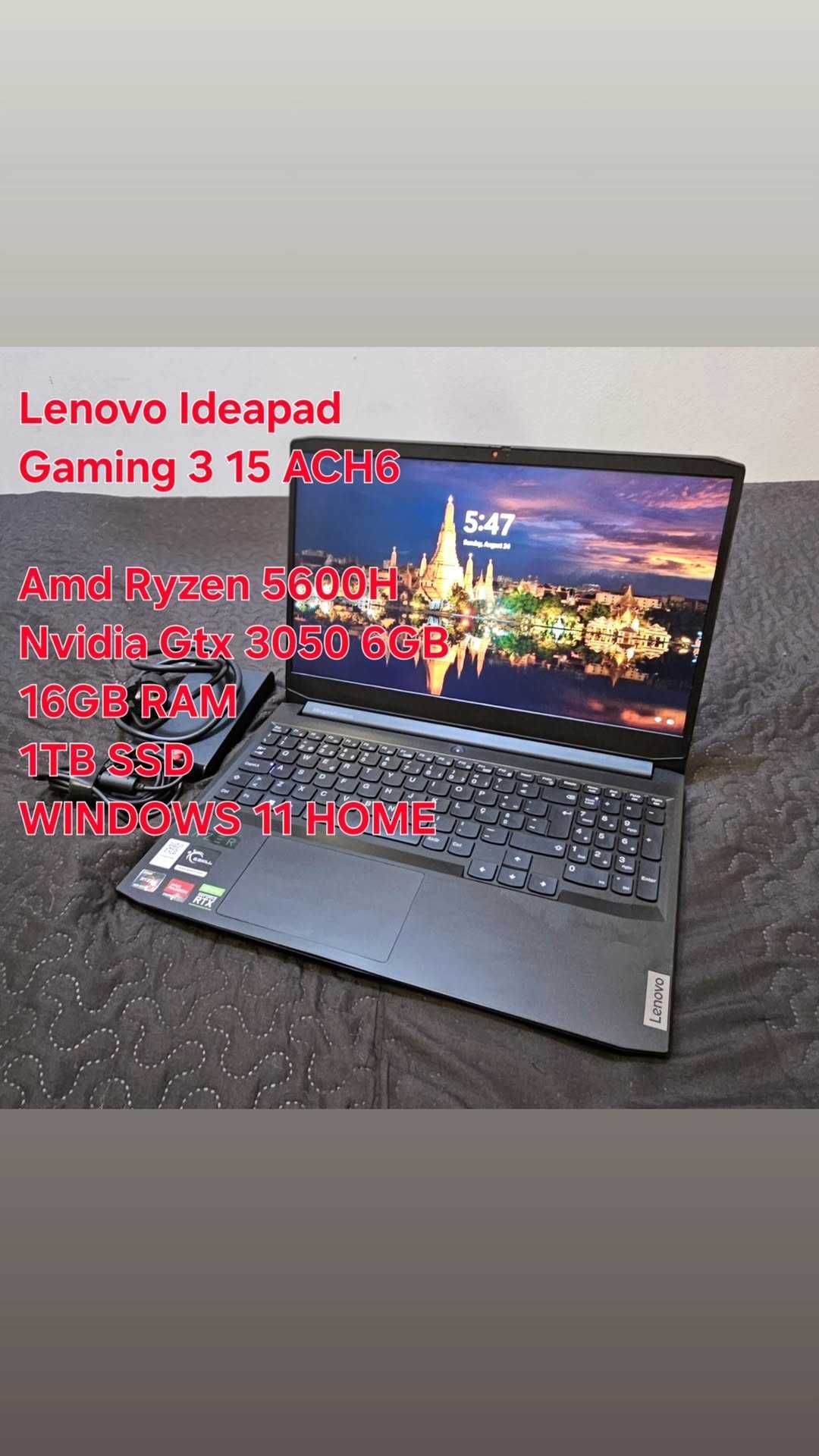 Portátil Lenovo Ideapad Gaming 3 15 ACH6