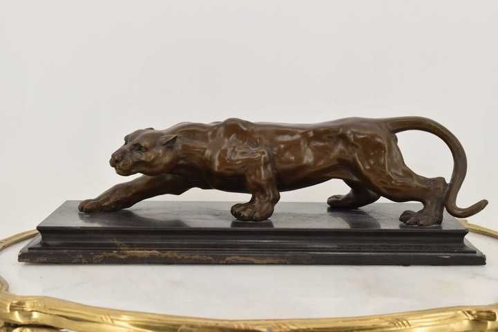 Przyczajona Puma - Pantera Gepard - Figura Rzeźba z Brązu - Prezent