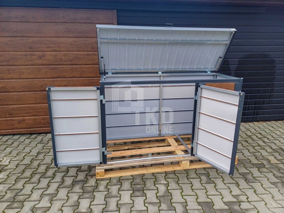 Zabudowa Koszy Na Śmieci Wiata Obudowa 177X65X110 Cm 3X120L Tkd345