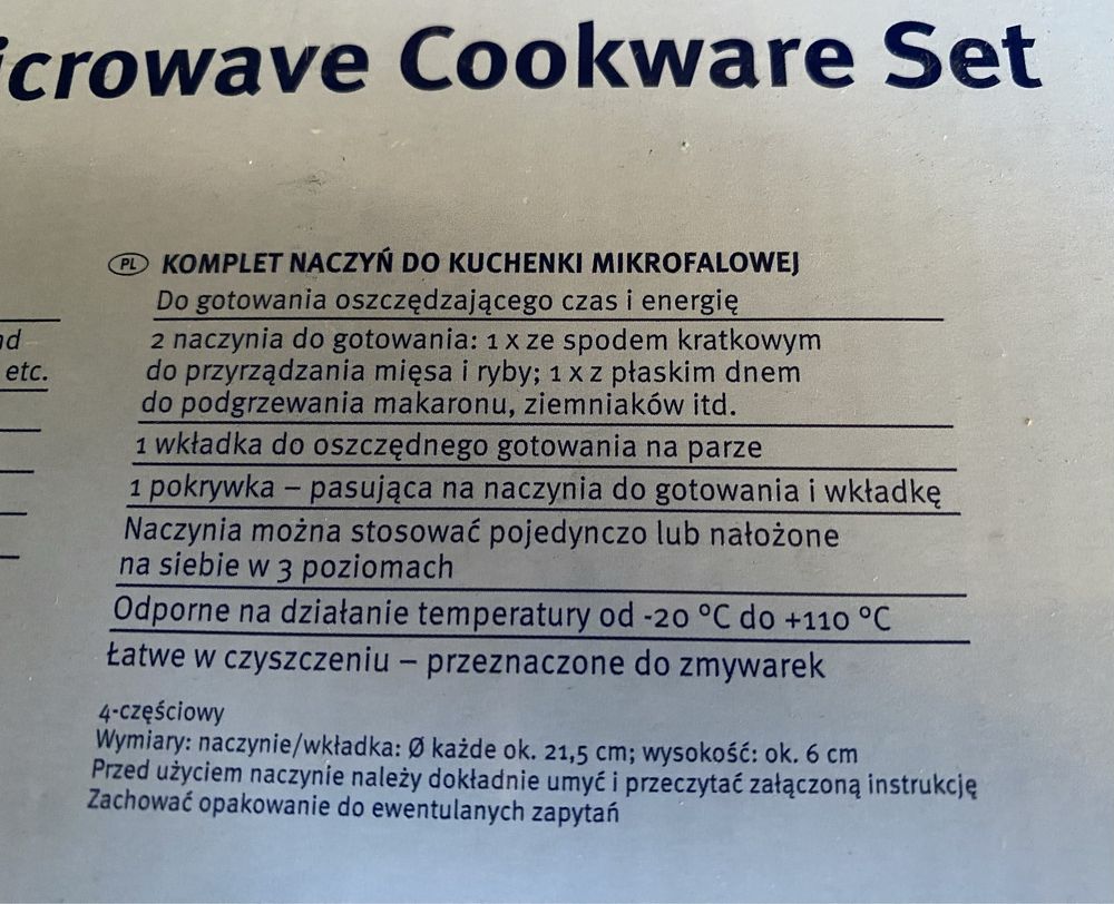 Komplet naczyn do kuchenki mikrofalowej
