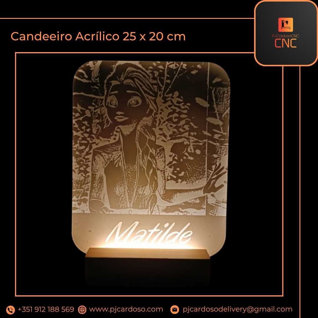 Candeeiro LED Personalizado 25 x 20 cm