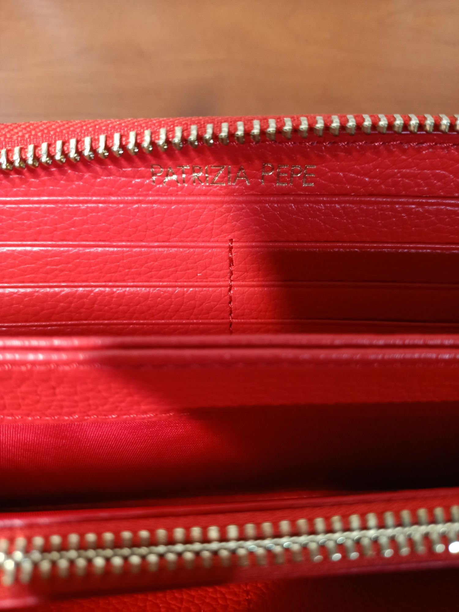 Женский красный кожаный кошелек гаманець Patrizia pepe