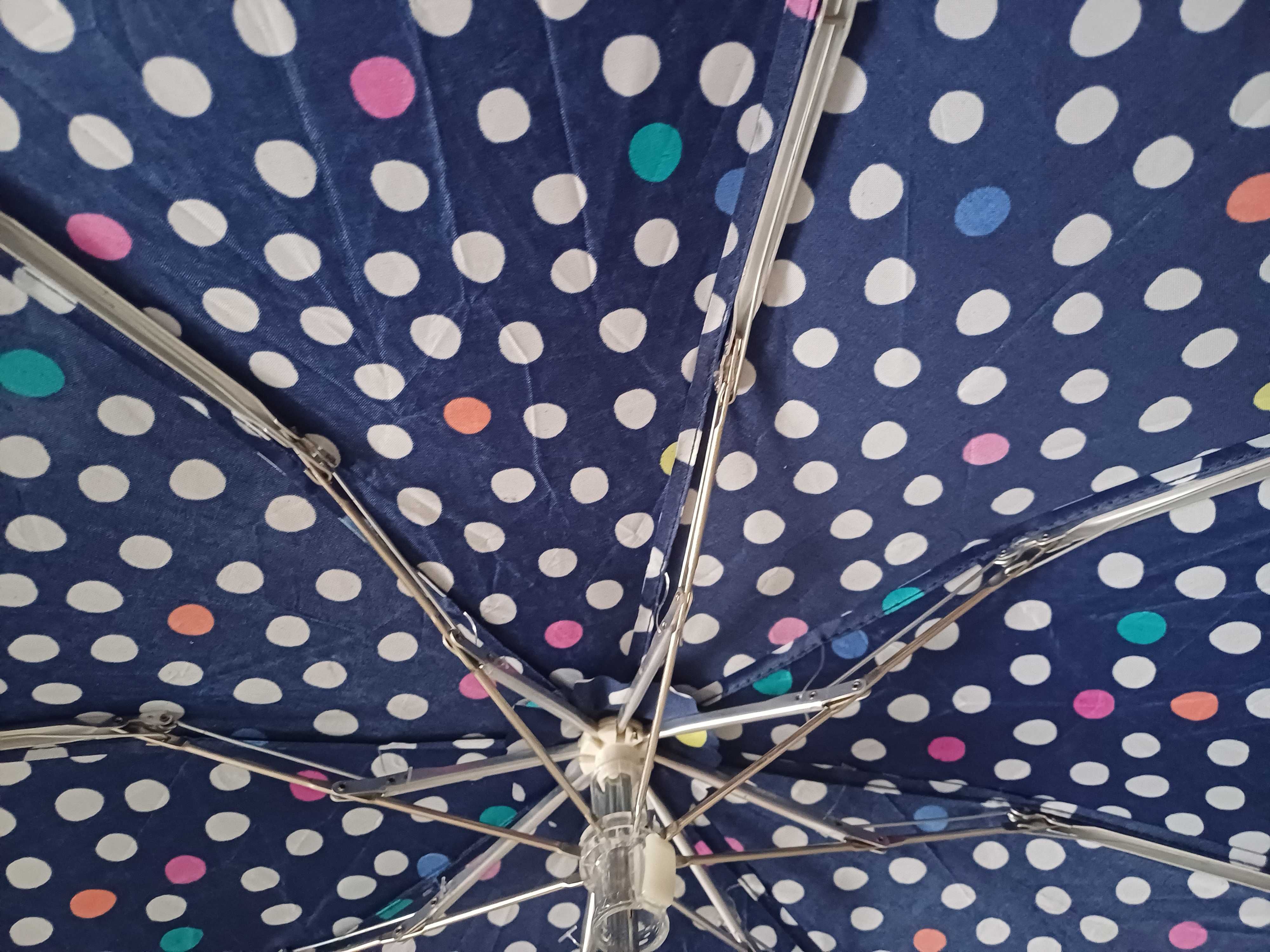 Eso Fecske parasol automatyczny, składany, z pokrowcem groszki.