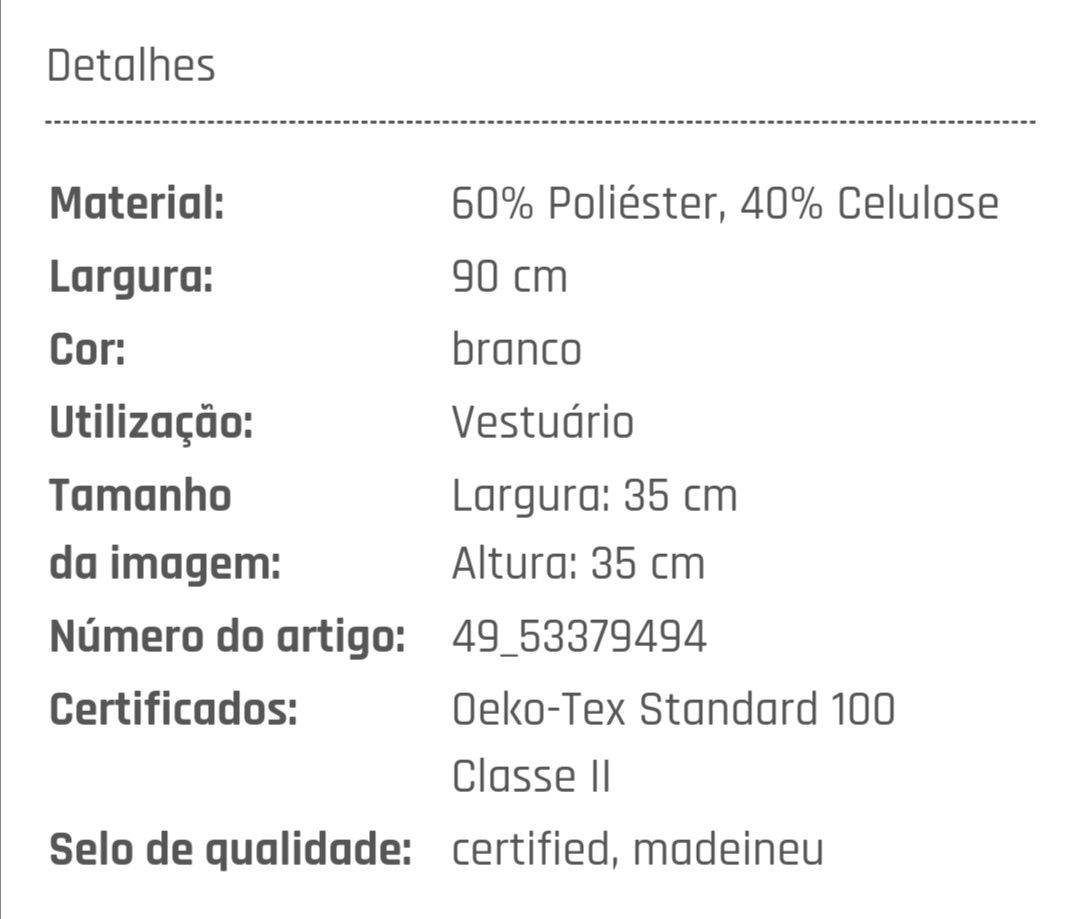 Entretela termocolante - Vlieseline H250