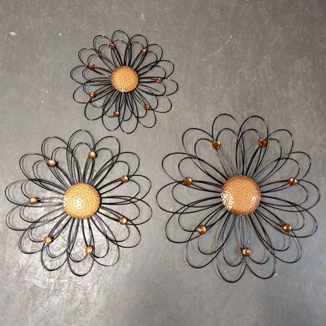 Dekoracja ścienna metalowa kwiaty
