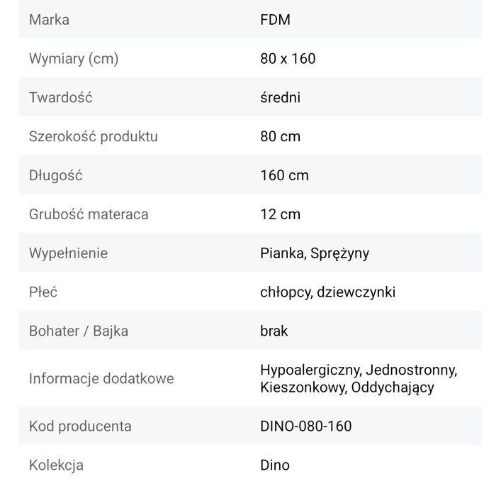 Łóżko domek + materac 160x80 BunnyBeds