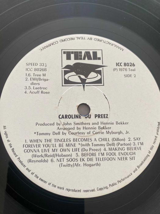 Disco de vinil: Caroline Dupreez - Caroline Du Preez (1976)