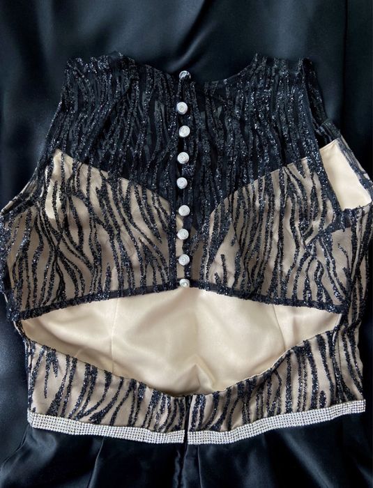 Вечірня випускна сукня, атласна чорна сукня розмір м