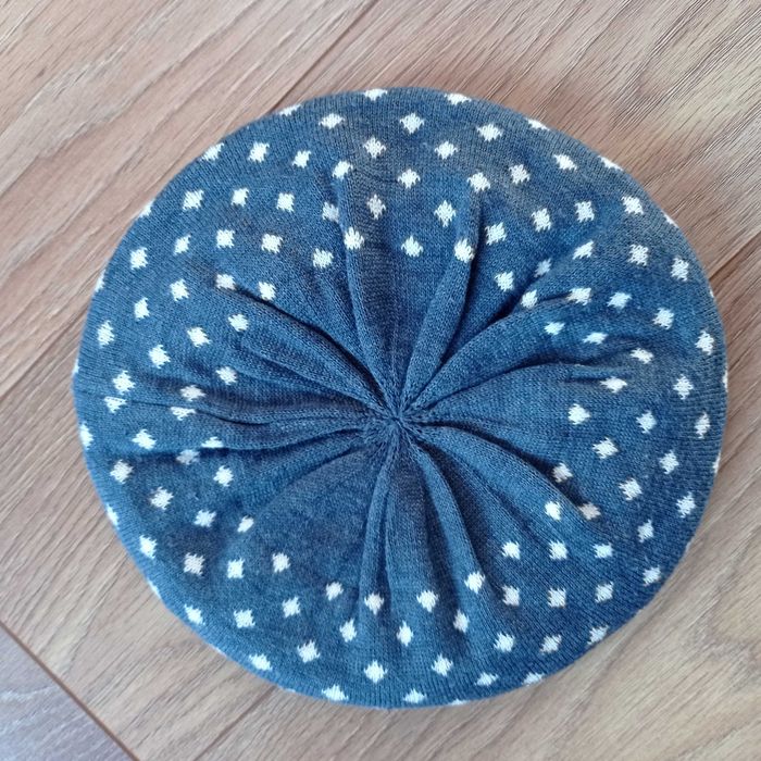 beret granatowy dla dziewczynki rozmiar 54