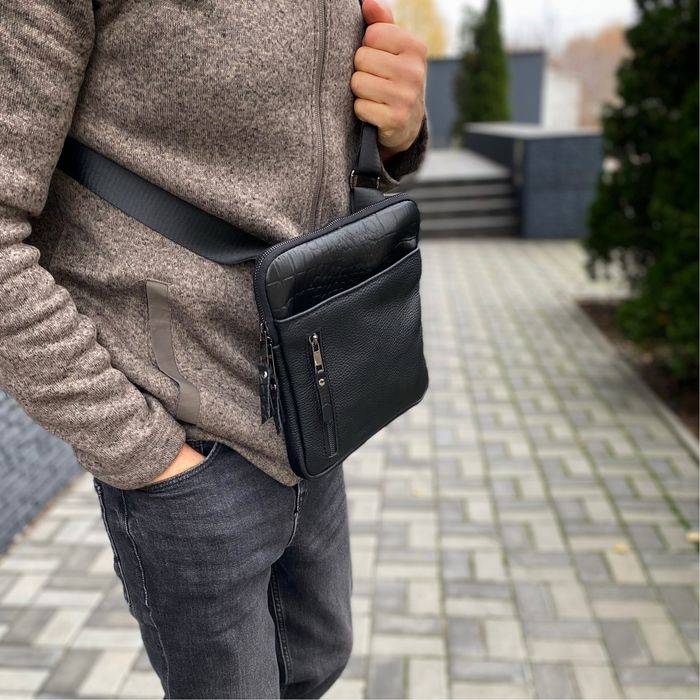 Чоловіча шкіряна сумка натуральна шкіра Tablet Croco leather