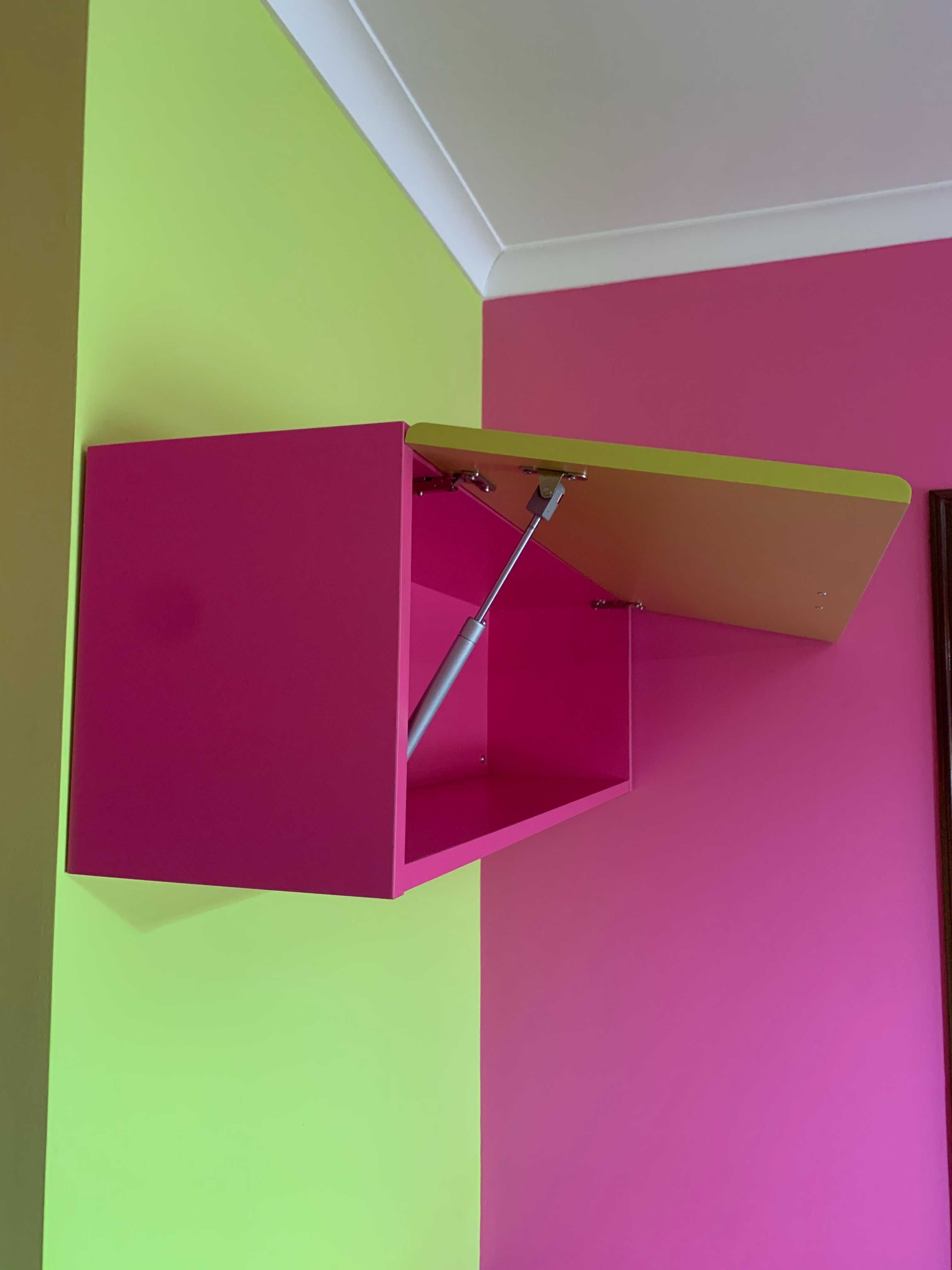 Móvel Arrumação de Parede Rosa e Verde - Incasa Design Kids