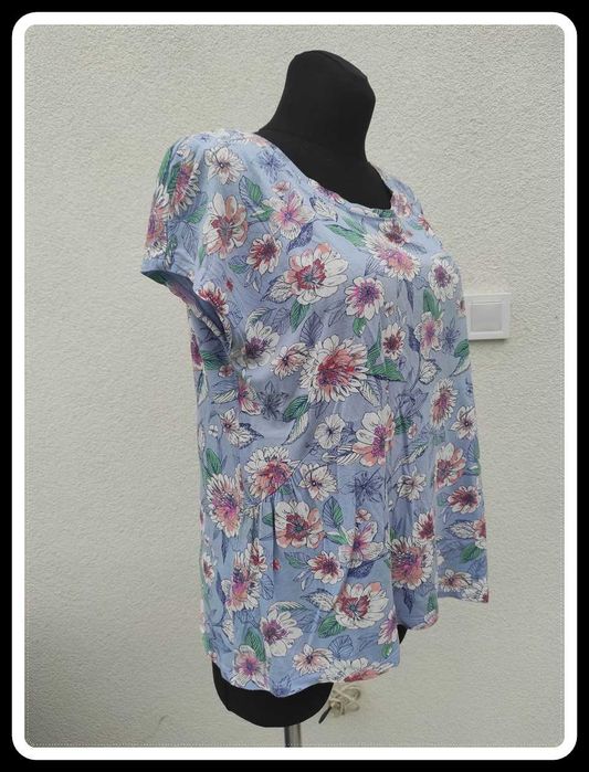 Kolorowa bluzka w kwiaty 42 XL C&A