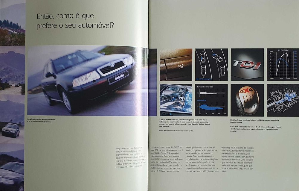 Catálogo automóvel Skoda Octavia - Ano 2000 - Portugal