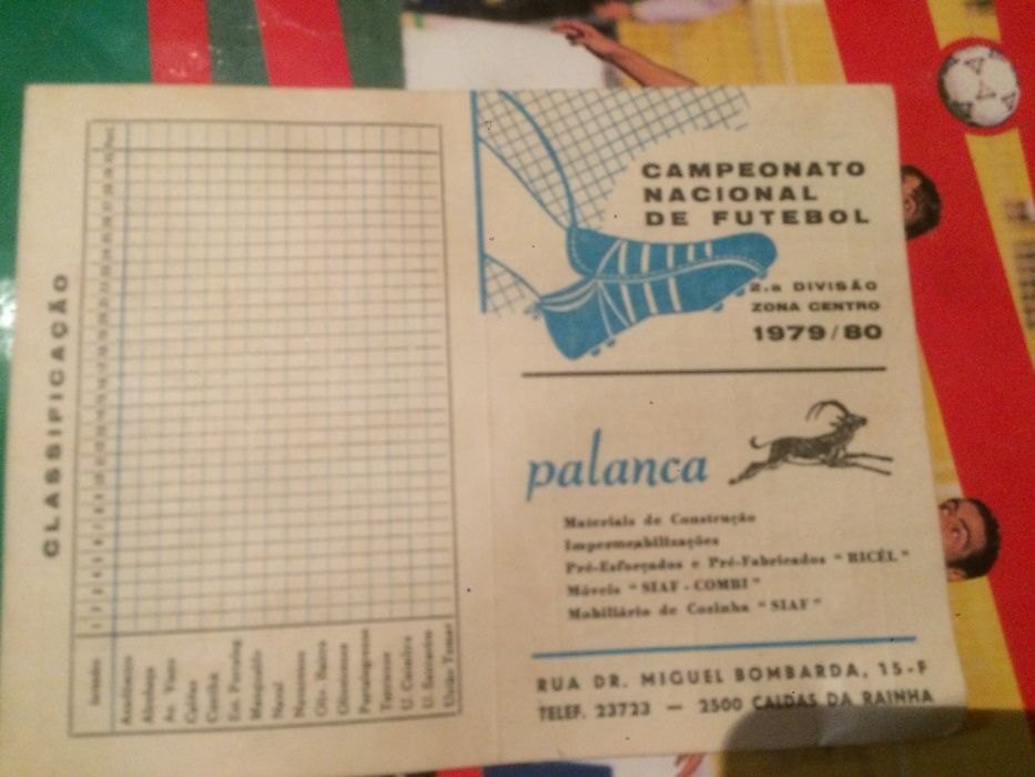 calendário da epoca desportiva de 1979/80, 2ª divisão zona centro