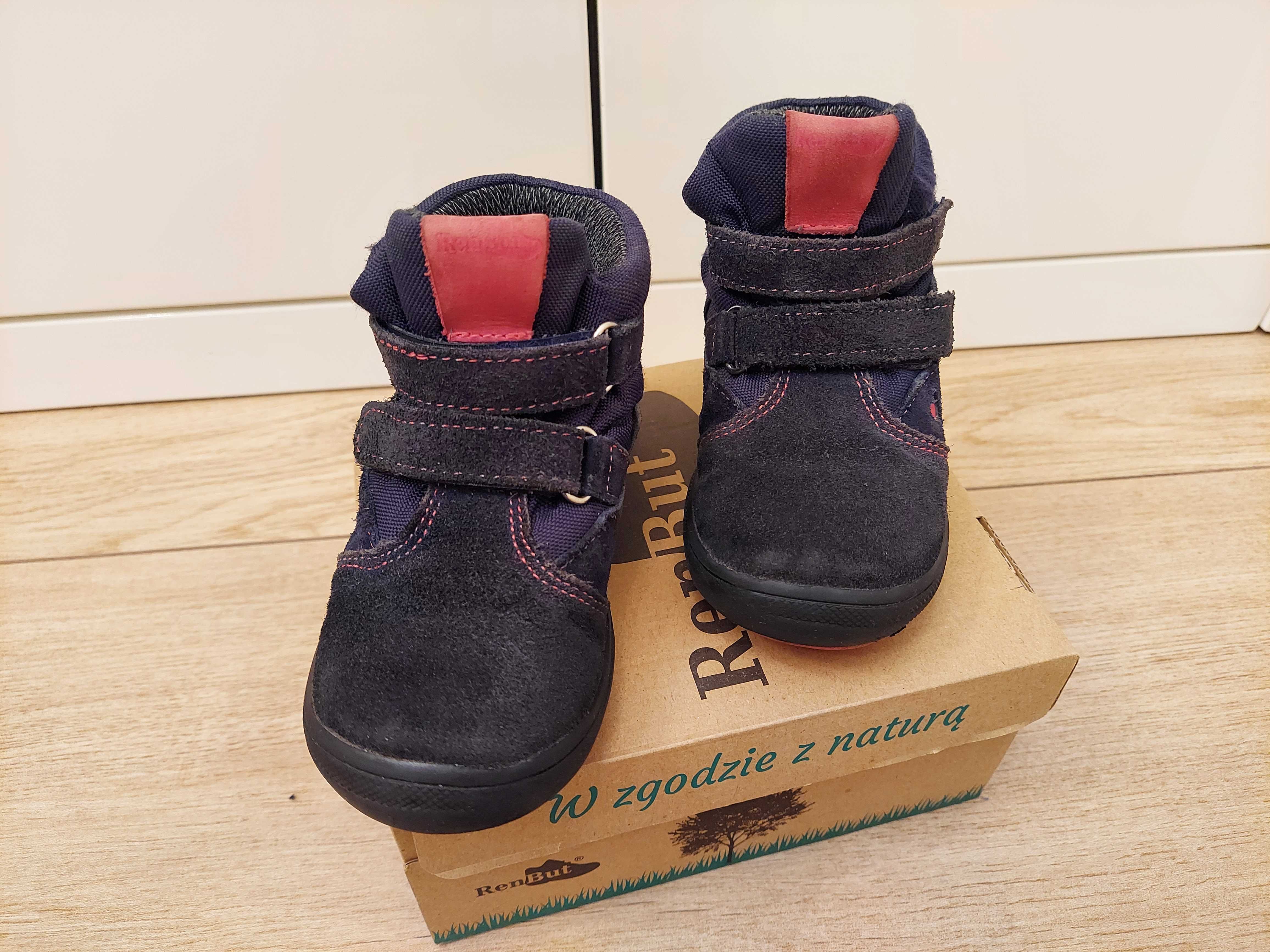 RenBut Buty zimowe Trzewiki Ren Tex roz. 24 Granat Gwiazdki na rzepy