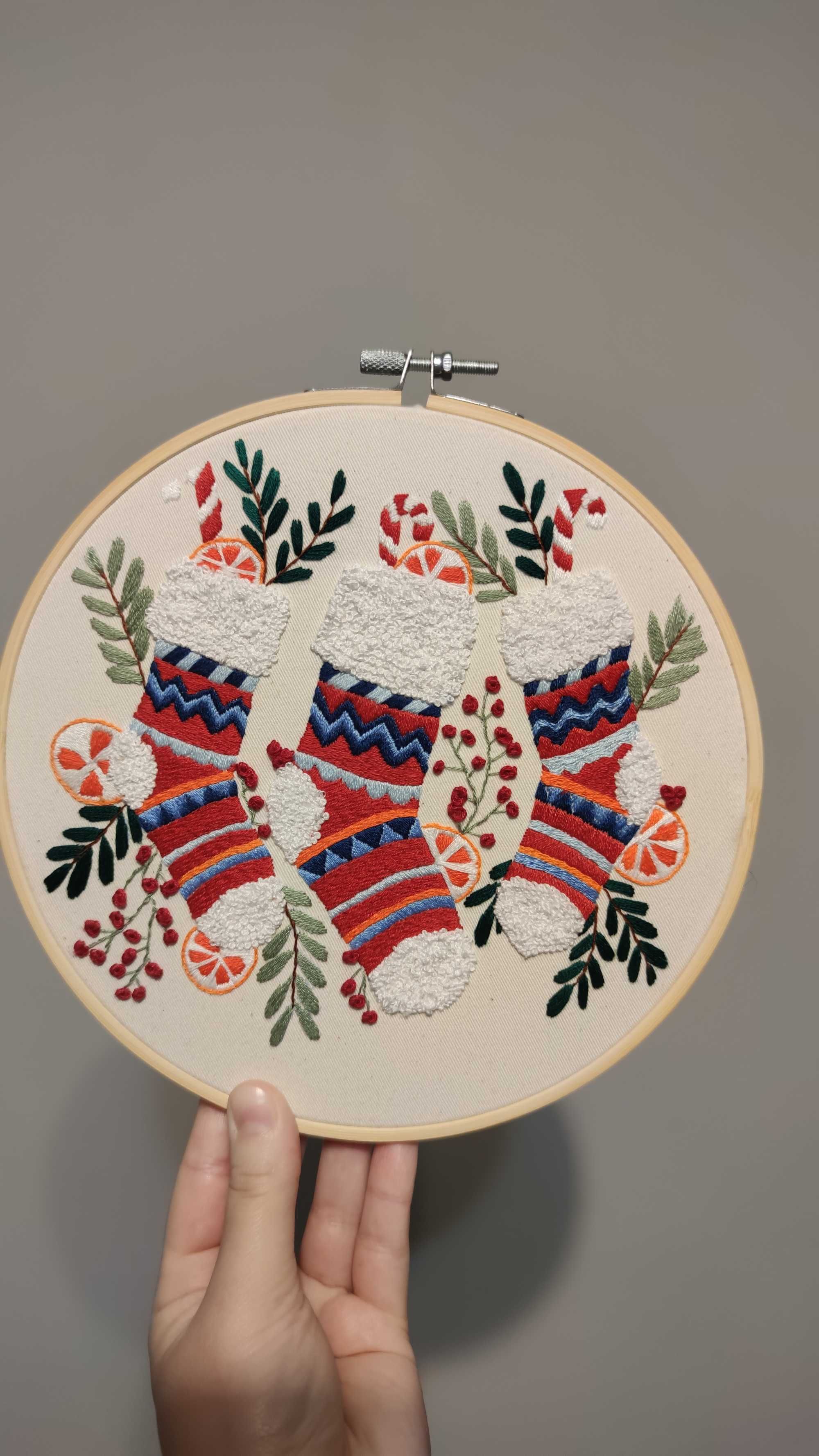 Obraz haft handmade rękodzieło bożonarodzeniowe