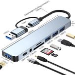 Док-станция 8 in 1. Концентратор, сплиттер.USB 3.0 хаб, Type-C,USB 3.0