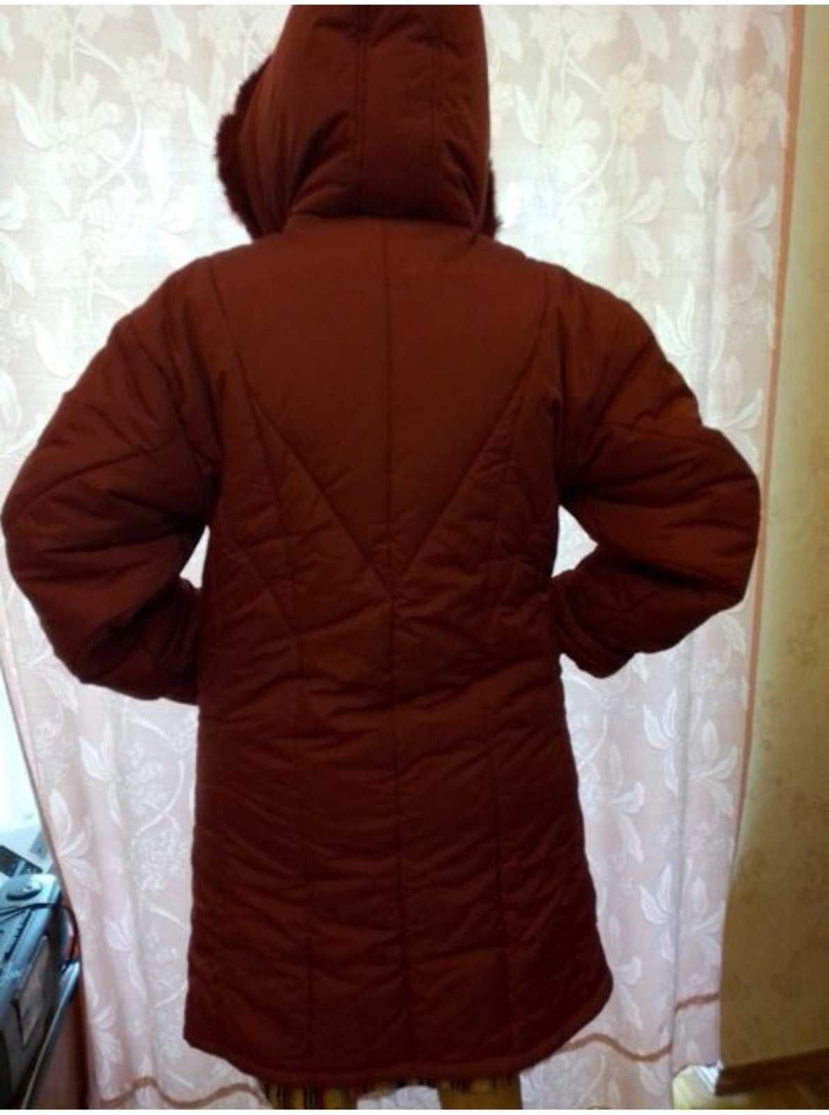 Пальто женское новое вишнёвого цвета