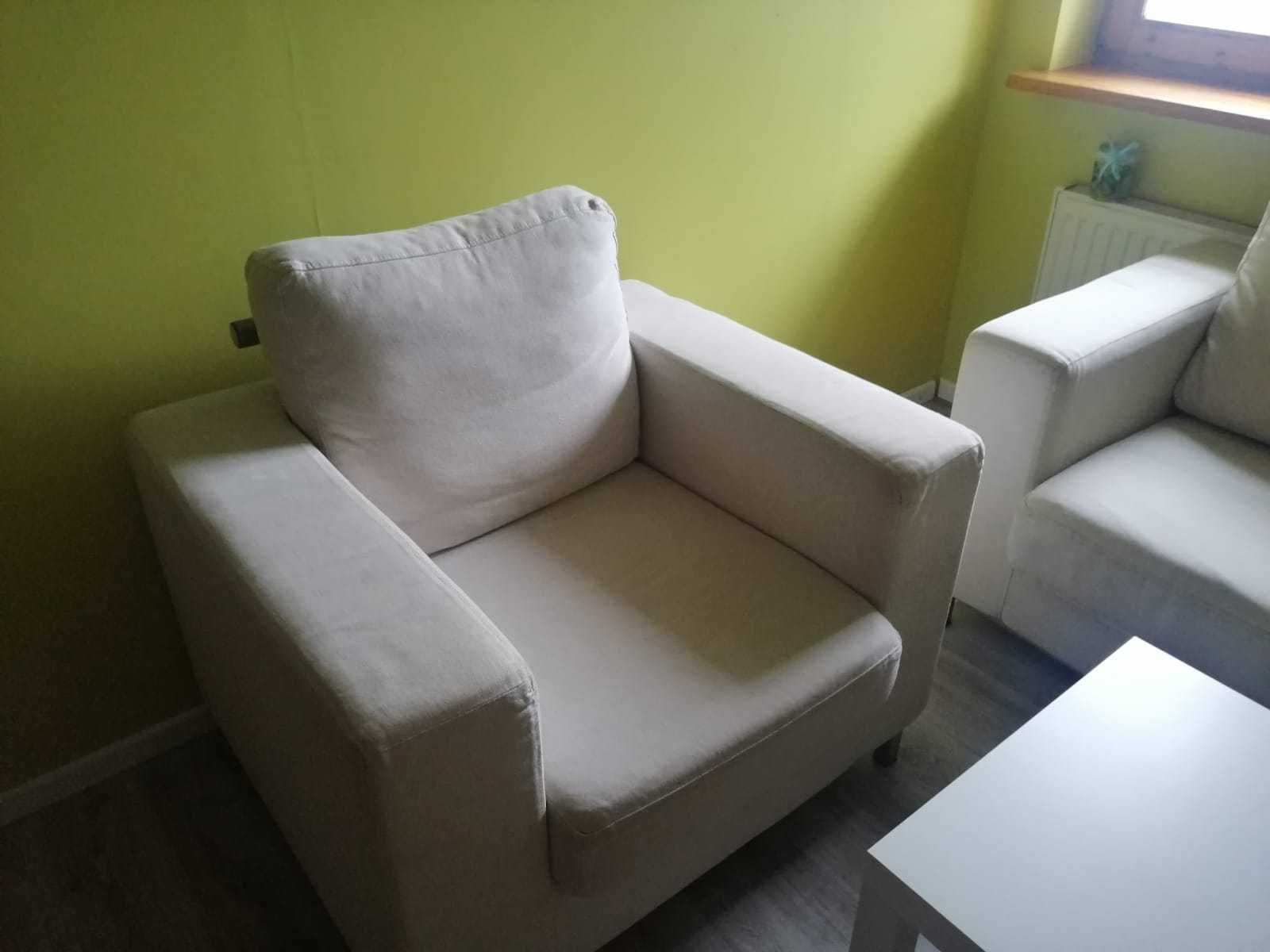 sprzedam jasny komplet wypoczynkowy- 2 fotele i sofa