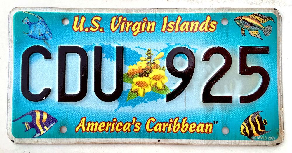 Номерной знак номер США USA license plate Virgin Islands редкий
