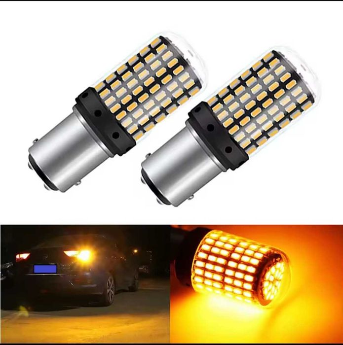 Автомобільна LED лампа жовта 1156 / 1157 P21/5W Canbus 12V 1шт.