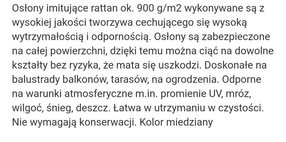 Sprzedam nową matę osłonową na balkon