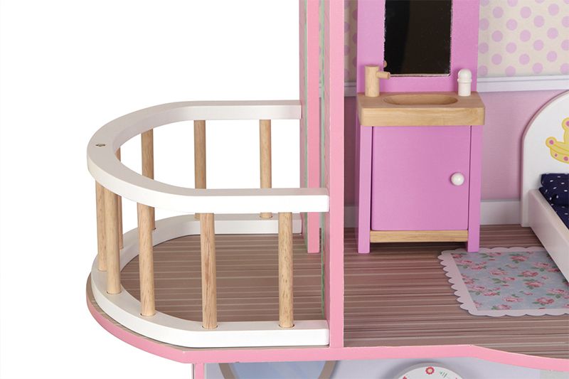 Duży drewniany domek dla lalek solidny dla dzieci